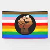 LGBTQ+ Progress POC Pride-vlag Spandoek (Horizontaal)