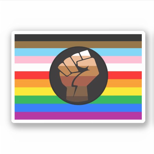 LGBTQ+ Progress POC Pride-vlag Sticker (Voorkant)