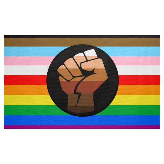 LGBTQ+ Progress POC Pride-vlag Stof (Yard (91,4 cm))