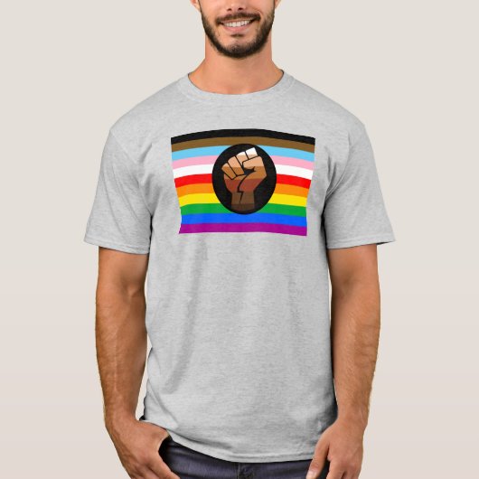 LGBTQ+ Progress POC Pride-vlag T-shirt (Voorkant)