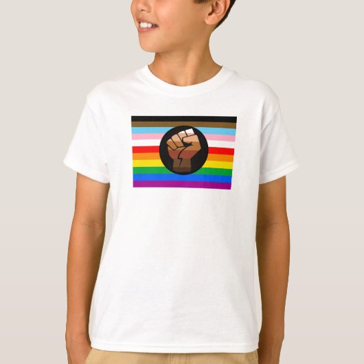 LGBTQ+ Progress POC Pride-vlag T-shirt (Voorkant)