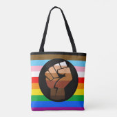 LGBTQ+ Progress POC Pride-vlag Tote Bag (Achterkant)