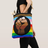LGBTQ+ Progress POC Pride-vlag Tote Bag (Dichtbij)