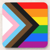 LGBTQ+ Progress Pride Bier Onderzetter (Voorkant)