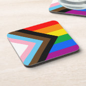 LGBTQ+ Progress Pride Bier Onderzetter (Linkerzijde)