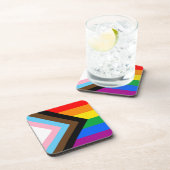 LGBTQ+ Progress Pride Bier Onderzetter (Rechterzijde)