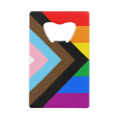 LGBTQ+ Progress Pride Creditkaart Flessenopener (Voorkant)