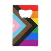 LGBTQ+ Progress Pride Creditkaart Flessenopener (Achterkant)