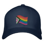 LGBTQ+ Progress Pride Flag Bembroided Baseball Ca Geborduurde Pet (Voorkant)