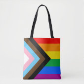 LGBTQ+ Progress Pride Flag Canvas tas (Voorkant)