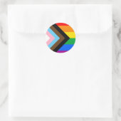 LGBTQ+ Progress Pride Flag Classic Ronde Sticker (Tas)