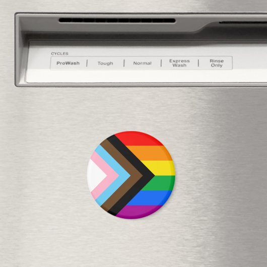 LGBTQ+ Progress Pride Flag Magnet (Insitu (Vaatwasser))