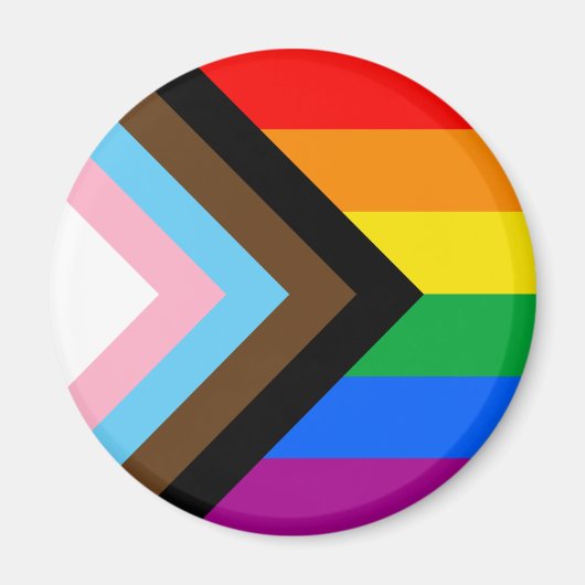LGBTQ+ Progress Pride Flag Magnet (Voorkant)