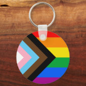 LGBTQ+ Progress Pride Flag Sleutelhanger (Voorkant)