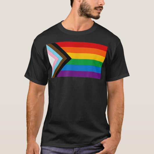 LGBTQ Progress Pride Flag  T-shirt (Voorkant)