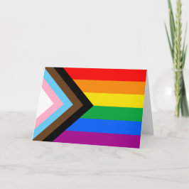 LGBTQ+ Progress Pride Flag Vakantie Kaart