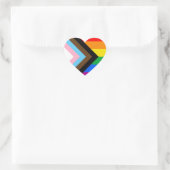 LGBTQ+ Progress Pride Hart Sticker (Tas)