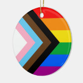 LGBTQ+ Progress Pride Keramisch Ornament (Links)