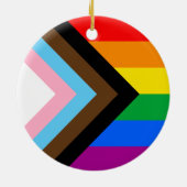 LGBTQ+ Progress Pride Keramisch Ornament (Achterkant)
