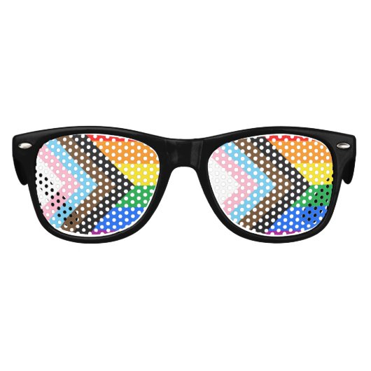 LGBTQ+ Progress Pride Kinder Zonnebril (Voorkant)
