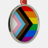 LGBTQ+ Progress Pride Metalen Ornament (Rechts)