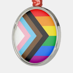LGBTQ+ Progress Pride Metalen Ornament