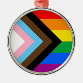 LGBTQ+ Progress Pride Metalen Ornament (Voorkant)