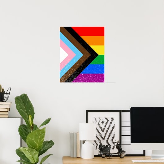 LGBTQ+ Progress Pride Poster (Thuiskantoor)