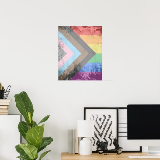 LGBTQ+ Progress Pride Poster (Thuiskantoor)