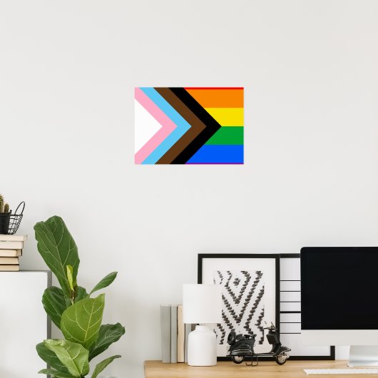 LGBTQ+ Progress Pride Poster (Thuiskantoor)