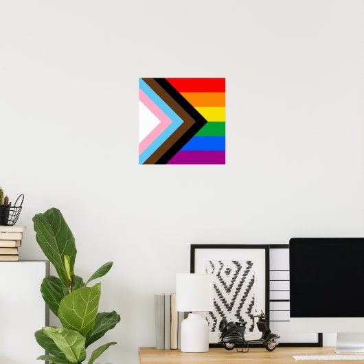 LGBTQ+ Progress Pride Poster (Thuiskantoor)