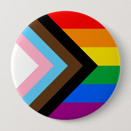 LGBTQ+ Progress Pride Ronde Button 4,0 Cm