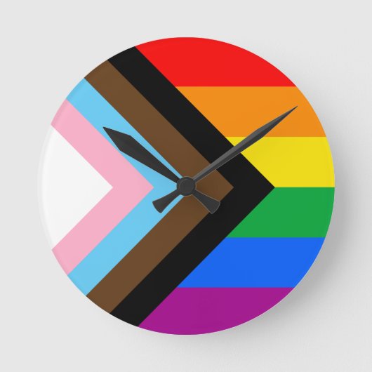 LGBTQ+ Progress Pride Ronde Klok (Voorkant)