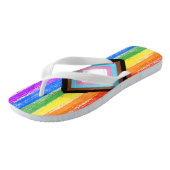 LGBTQ+ Progress Pride-schoenen met hoge veters Teenslippers (Schuin)