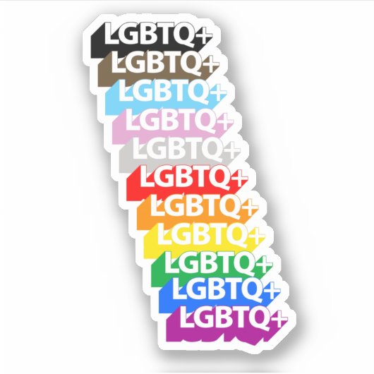 LGBTQ+ Progress Pride Sticker (Voorkant)
