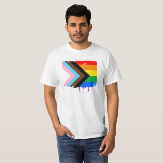 LGBTQ+ Progress Pride T-shirt (Voorkant volledig)