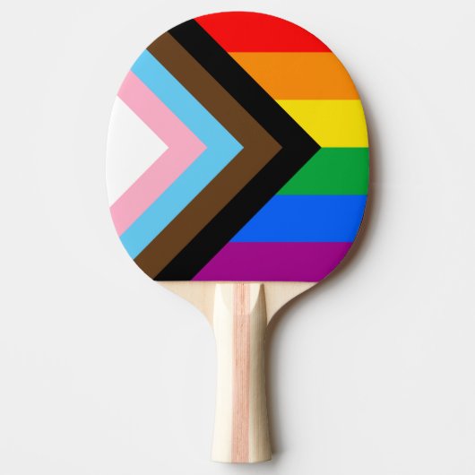 LGBTQ+ Progress Pride Tafeltennisbatje (Voorkant)