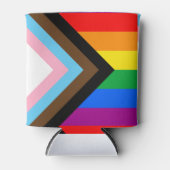 LGBTQ+ Progress Pride-vlag Blikjeskoeler (Voorkant)