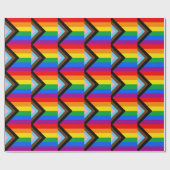 LGBTQ+ Progress Pride Vlag Cadeaupapier (Vlak)