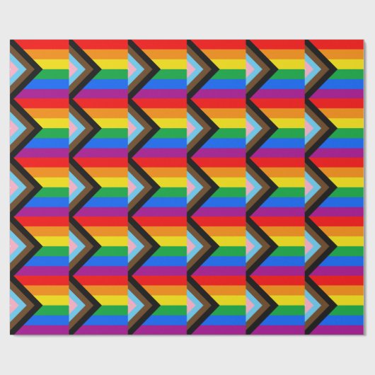 LGBTQ+ Progress Pride Vlag Cadeaupapier (Vlak)
