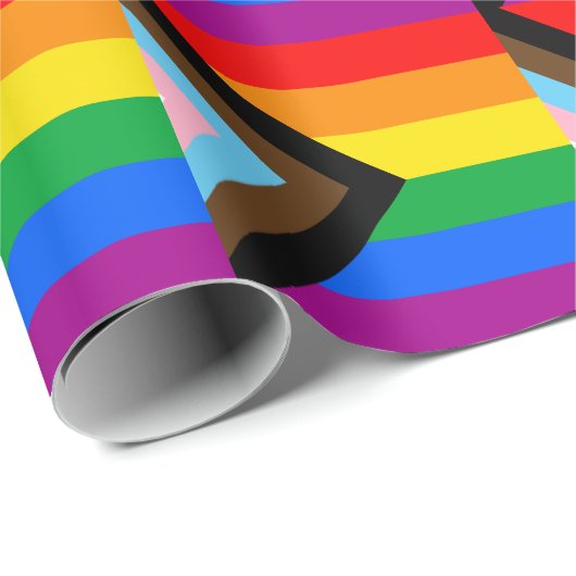 LGBTQ+ Progress Pride Vlag Cadeaupapier (Rol Hoek)