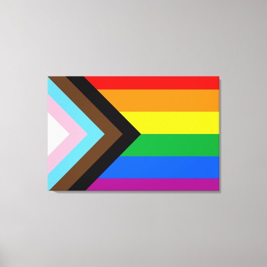 LGBTQ+ Progress Pride-vlag Canvas Afdruk (Voorkant)