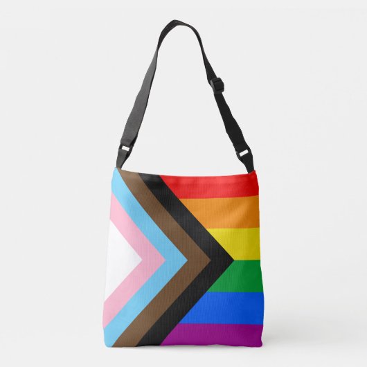 LGBTQ+ Progress Pride Vlag Crossbody Tas (Achterkant)