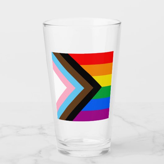 LGBTQ+ Progress Pride-vlag Glas (Voorkant)