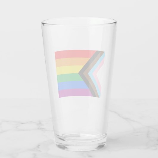 LGBTQ+ Progress Pride-vlag Glas (Achterkant)