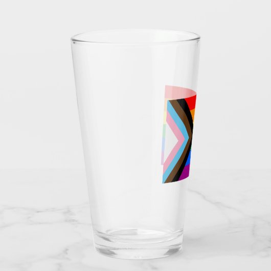 LGBTQ+ Progress Pride-vlag Glas (Rechts)