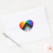 LGBTQ+ Progress Pride Vlag Hart Sticker (Envelop)