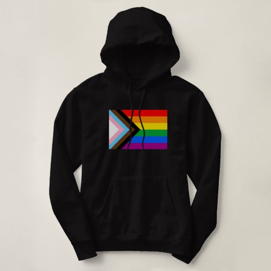 LGBTQ+ Progress Pride-vlag Hoodie (Design voorkant)