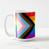LGBTQ+ Progress Pride-vlag Koffiemok (Links)