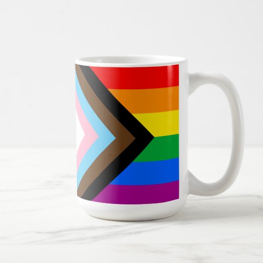 LGBTQ+ Progress Pride-vlag Koffiemok (Rechts)